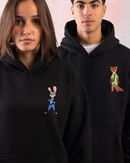 Bunny & Fox Couple Hoodies