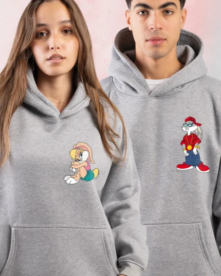 Bunny Cartoon Couple Hoodie
