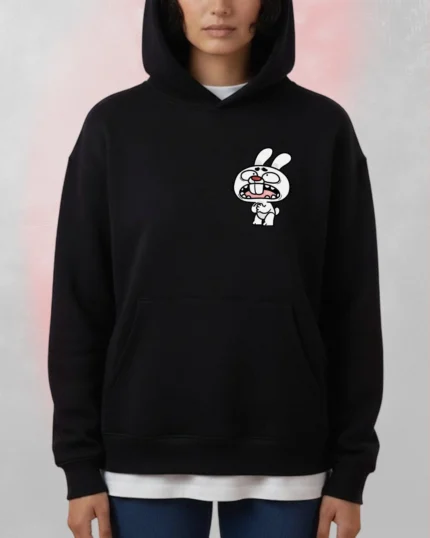 bunny printed hoodie