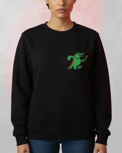 Cartoon Crocodile Mic Sweatshirt