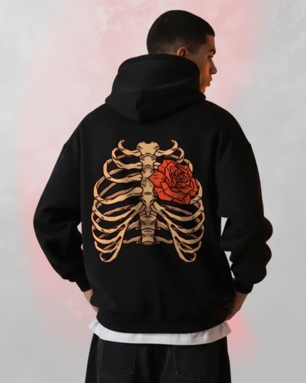 flower printed hoodie