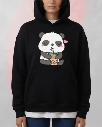 panda printed hoodie