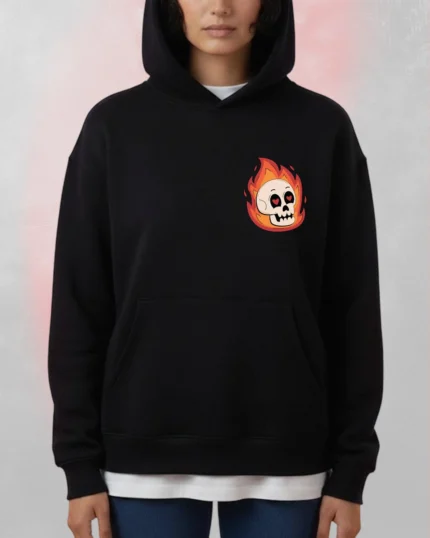 skull emoji black hoodie